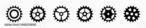 Gear setting icon set, containing Cog wheel, Gear wheel symbol, Vector illustration.