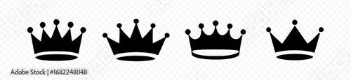 Crown icon set. Royal crown symbol collection. line crown icon. vector illustration