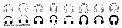 headphone icon. simple headset icons for app, ui, website. transparent png and vector illustration.