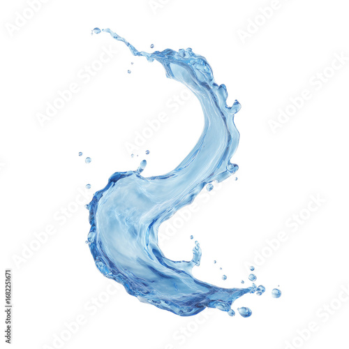 Light blue water splash, swirling design