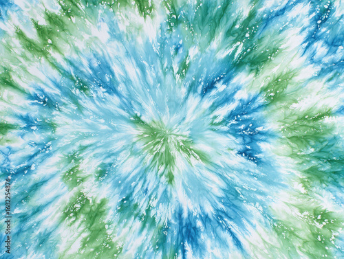 Abstract tie-dye pattern in shades of blue and green (1)