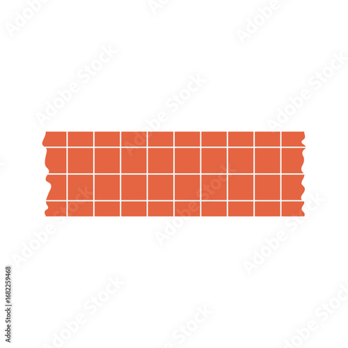 orange grid Washi tape design element