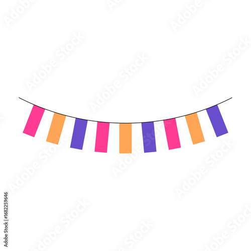 colorful bunting party flag element