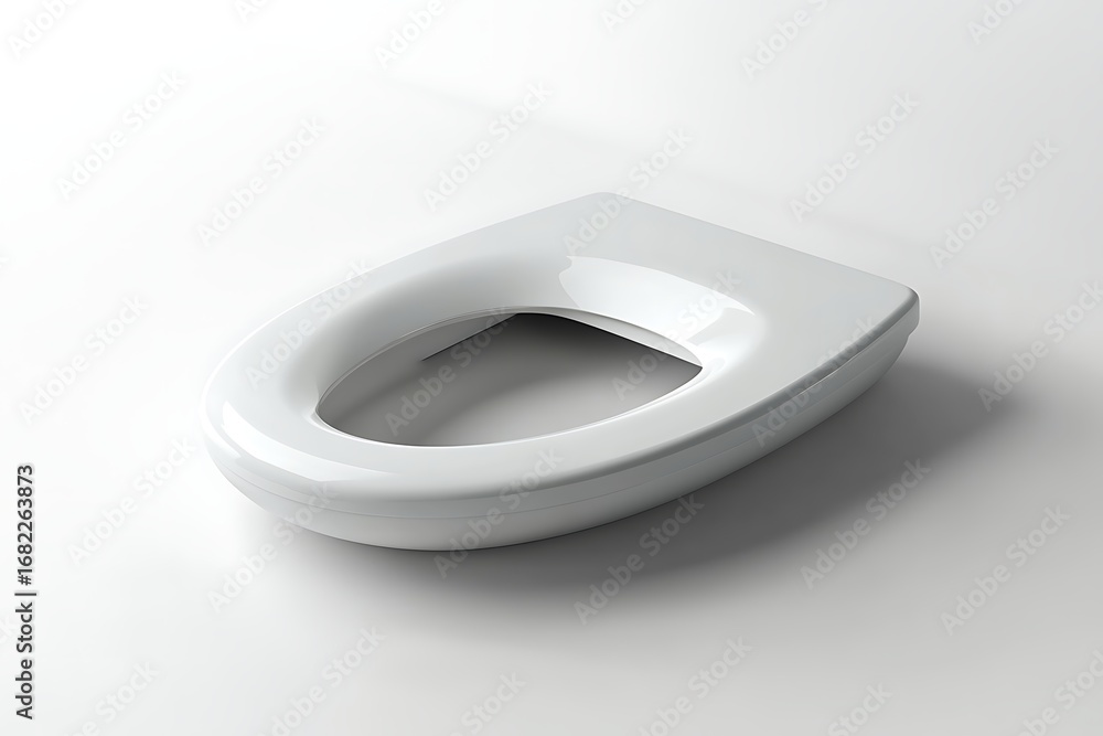 Fototapeta premium White toilet seat, angled, simple, clean