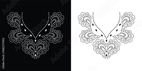 Crystal Bling Applique Transfer Rhinestone Design, Casual Rhinestone Template, Rhinestone Hotfix Design, Flower Necklace Decoration, Neckline Rhinestone Design.