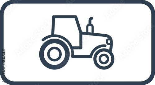 Simple line drawing of a tractor for agricultural and farming concepts.