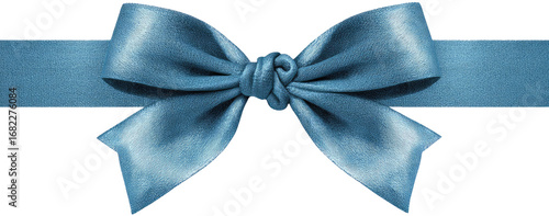 Elegant Light Blue Satin Ribbon Bow
