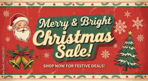 Retro Christmas Holiday Web Header