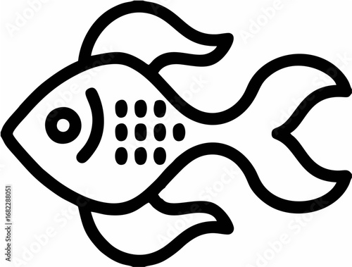 Goldfish Linear Style Icon De...