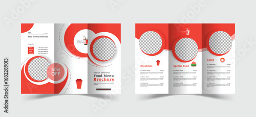 Restaurant food menu trifold brochure template design