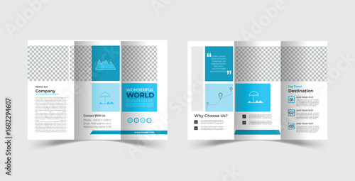 Travel Trifold Brochure poster Design Template