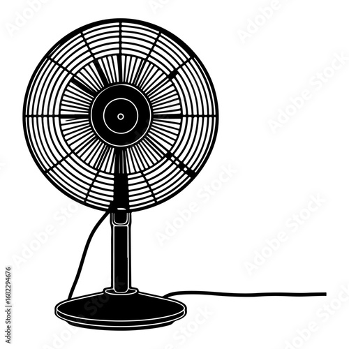 Table fan vector art, which is professionally usable in fan brand advertising, manual design, product illustration, company logo, electronics poster, and retro graphics.