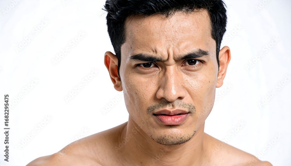 Obraz premium Man's Serious Facial Expression