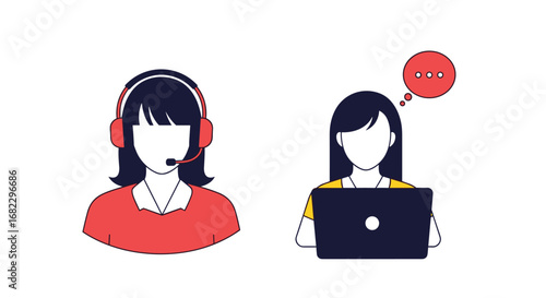 Customer support specialists assisting with inquiries using communication headsets and laptops for efficient service delivery