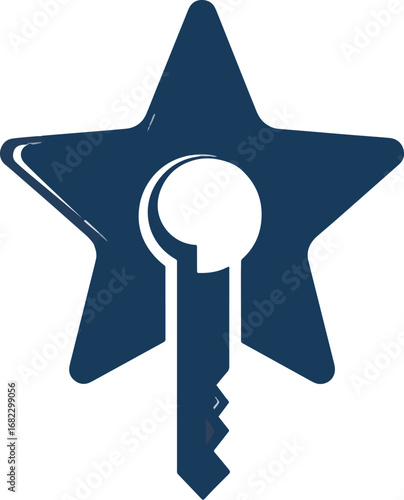Unlock your potential with this sleek star and key logo, symbolizing achievement, access, and opportunity for ambitious brands seeking success
