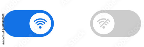 Wireless wifi icon with on off  toggle switch buttons