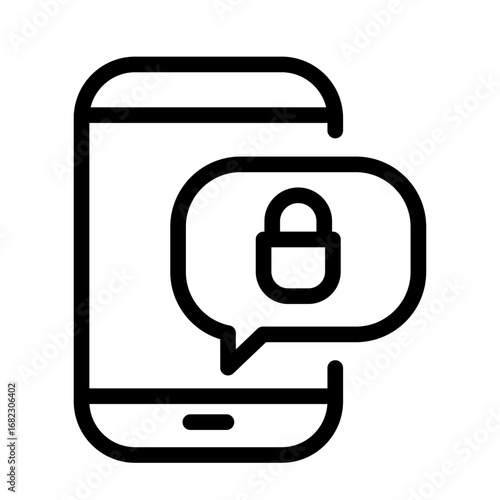Mobile Secure Chat Line Icon of Encrypted Messaging Icon Set