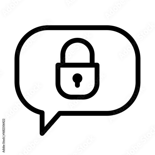 Message Lock Line Icon of Encrypted Messaging Icon Set
