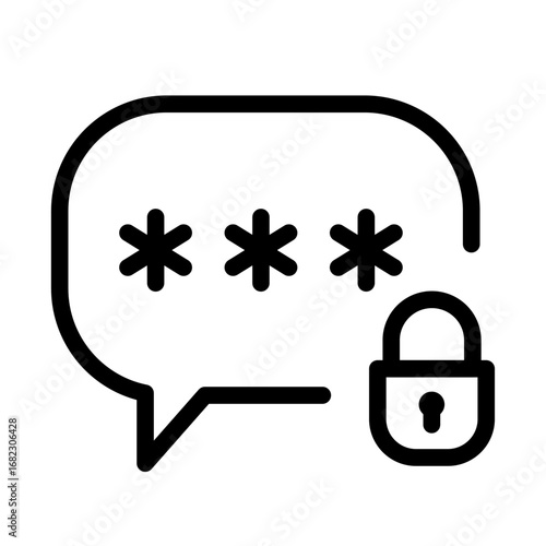 Password Protected Chat Line Icon of Encrypted Messaging Icon Set