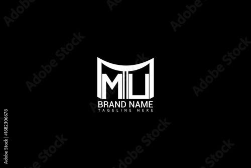 MU Letter Logo Design Modern Minimalist Monogram Branding Template