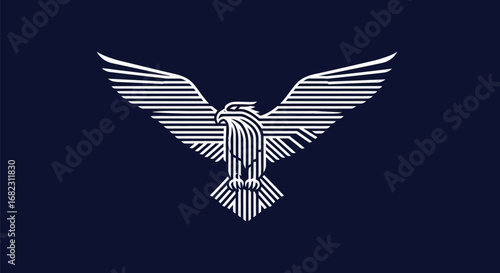 Stylized Eagle Logo with Geometric Lines.