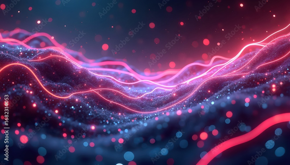 Obraz premium Radiant futuristic cosmos filled with endless luminous neon lines
