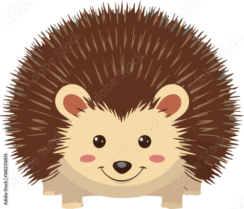 Hedgehog Cartoon Illustration Set – Cute Forest Animal