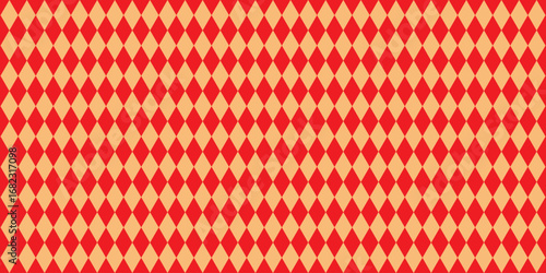 Seamless abstract geometric pattern of multicolored rhombuses in a row on a light background, harlequin motifs, hand drawn illustration,flat style.Seamless Harlequin pattern featuring elegant diamond.