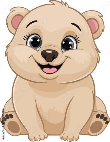 Polar Bear Cartoon Illustration Set – Cute Arctic Animal