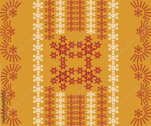 seamless floral pattern with red and yellow