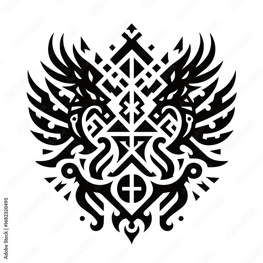 Obraz premium heraldic shield with wings