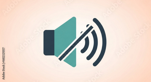 Mute sound icon vector illustration for silent mode audio off symbol and volume control interface design