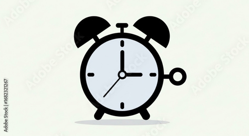 Alarm clock time reminder wake up morning schedule deadline appointment notification icon vector illustration
