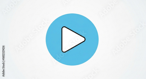 Play button icon vector illustration for video player interface and multimedia application design use case