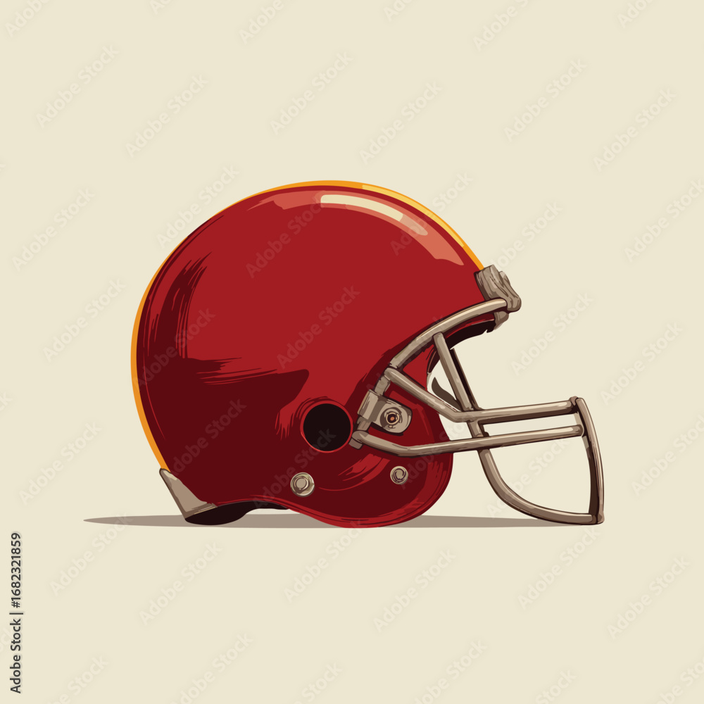 Fototapeta premium helmet football isolated in White Background, helmet football vector, Flat lay vector illustration
