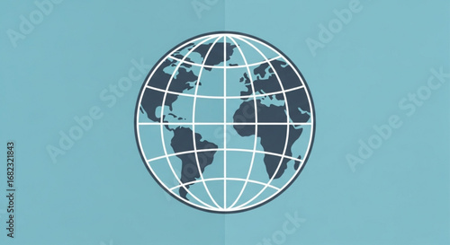 Globe map world earth global geography planet continents countries travel international navigation icon vector