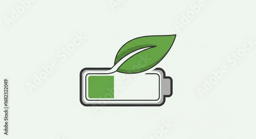 Green energy battery icon vector illustration for renewable power and sustainable technology solutions design 1