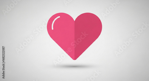 Pink heart vector graphic for valentine's day love and romance design projects and social media content