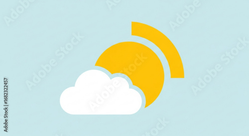 Weather forecast partly cloudy day sunshine vector graphic illustration and design element for app icon