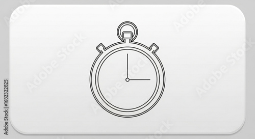 Stopwatch timer outline vector illustration for time management and productivity tracking concept design