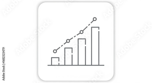 Growth chart business graph infographic diagram trend line finance report data analysis presentation success 100