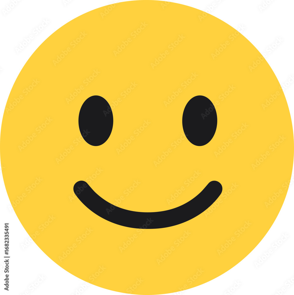 Fototapeta premium Minimalist Flat Face with Smiling Mouth Icon Emoji Illustration