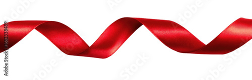 Red ribbon, spiraling, on black background