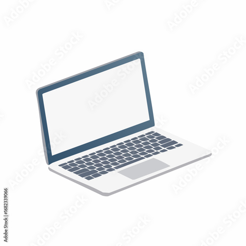 Sleek and Modern Laptop Computer with Blank Screen for Digital Work or Design