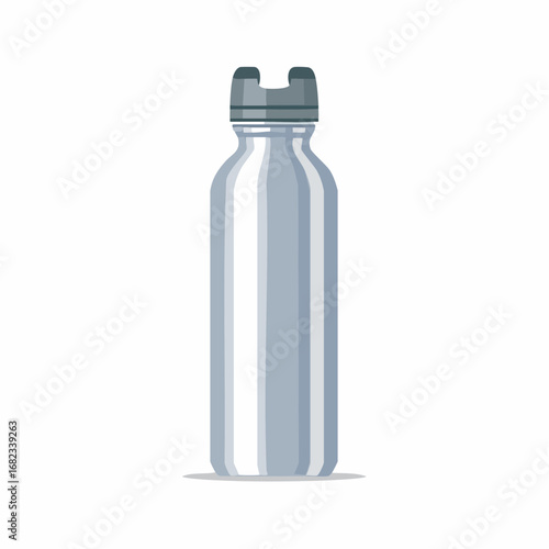 Stylish and Eco-Friendly Metal Water Bottle Illustration - Perfect for Hydration on the Go