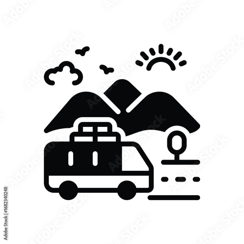 Black solid icon for public holiday