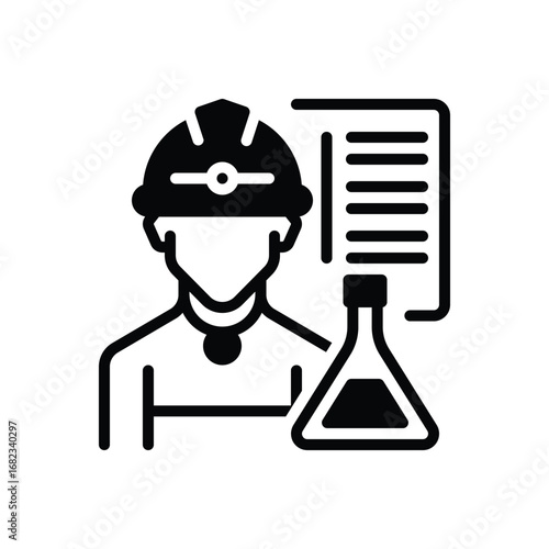 Black solid icon for researcher
