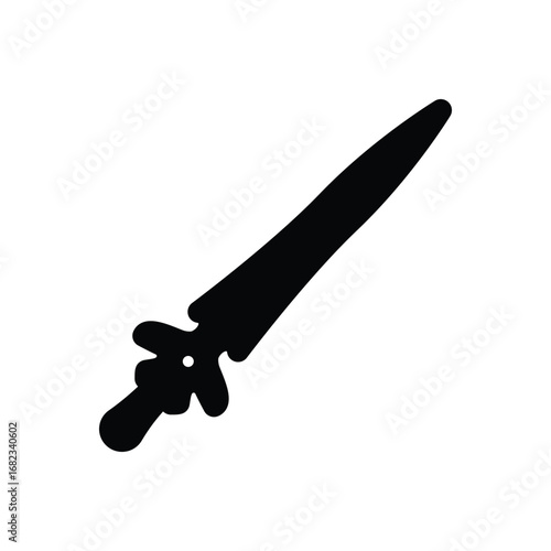Black solid icon for sword