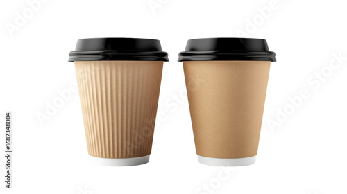 Wallpaper Mural Two Coffee Cups isolated on a Transparent or white Background Torontodigital.ca