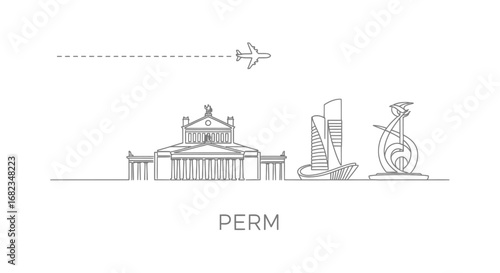 Perm Skyline Icon Russia.